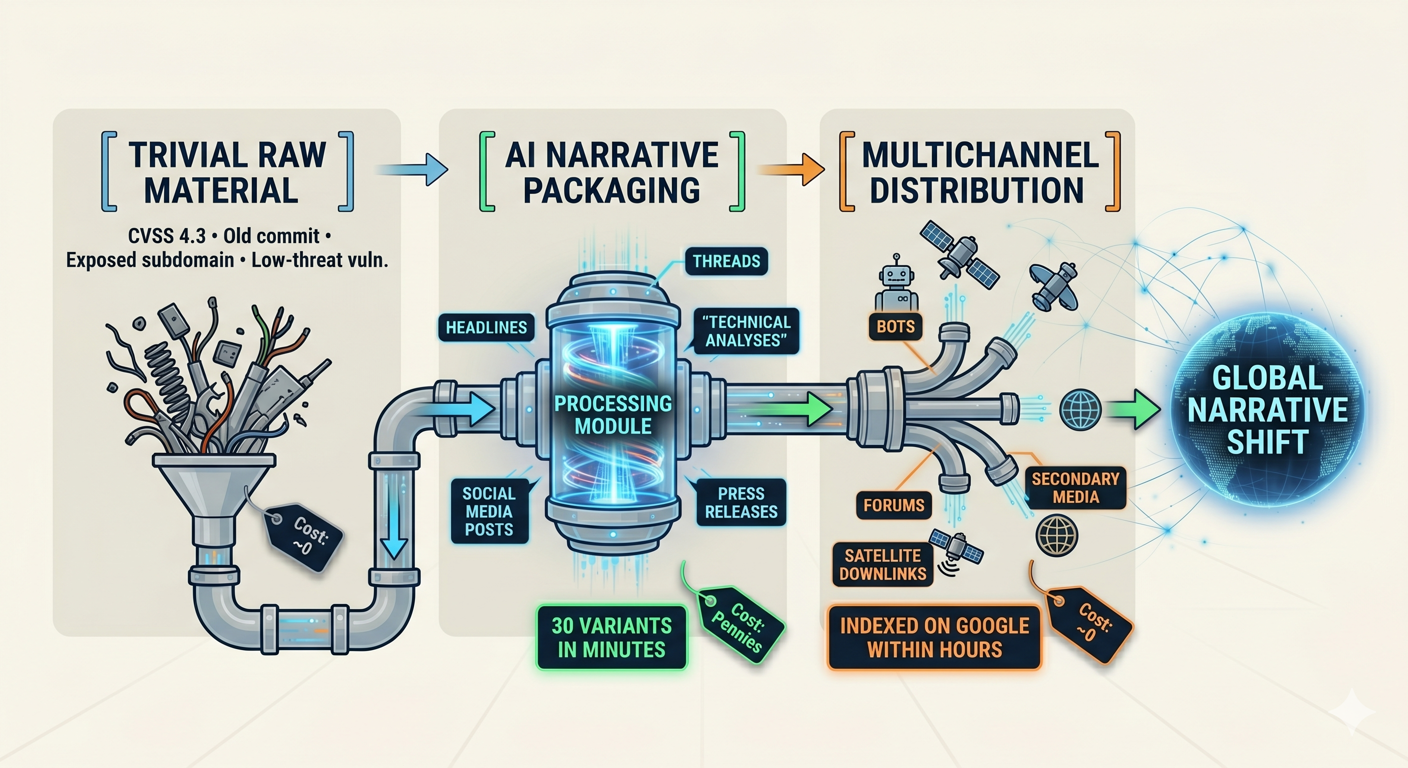 low technical severity + AI amplification = high perceived severity